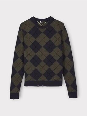 THE KOOPLES French Luxury Patterned Wool Distressed Jumper (Sweater)